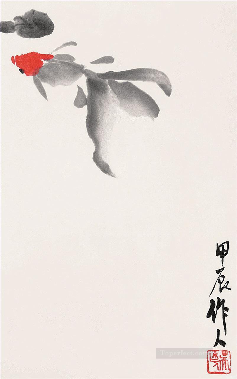 Wu zuoren a goldfish and waterlily old China ink Oil Paintings